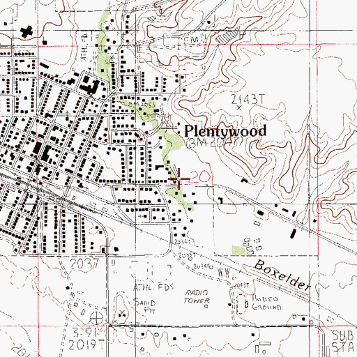 Topographic Map of Mill Park, MT
