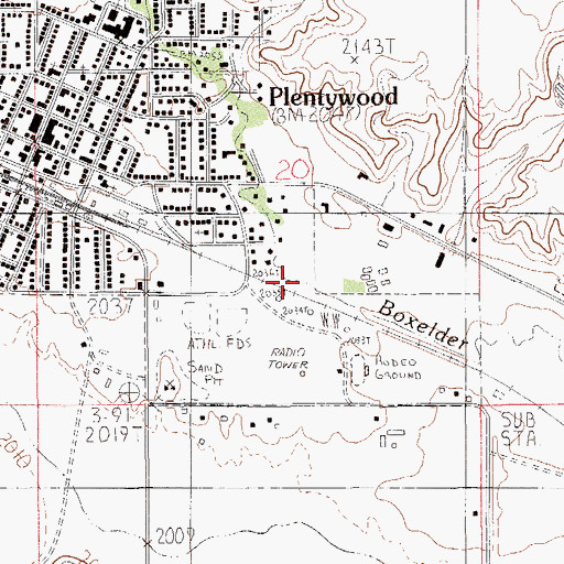 Topographic Map of Polly Park, MT