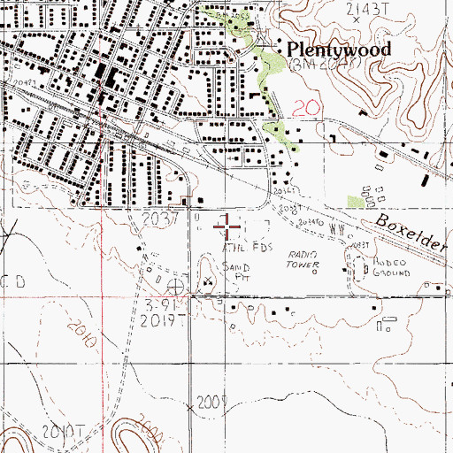 Topographic Map of Sportsman Park, MT
