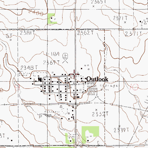 Topographic Map of Methodist Episcopal Church of Outlook (historical), MT