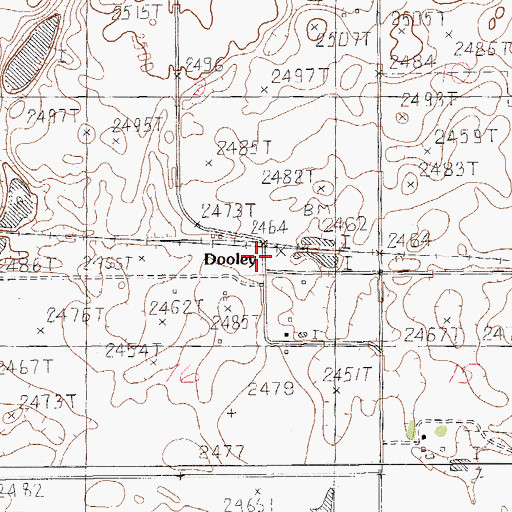 Topographic Map of Dooley Grade School (historical), MT