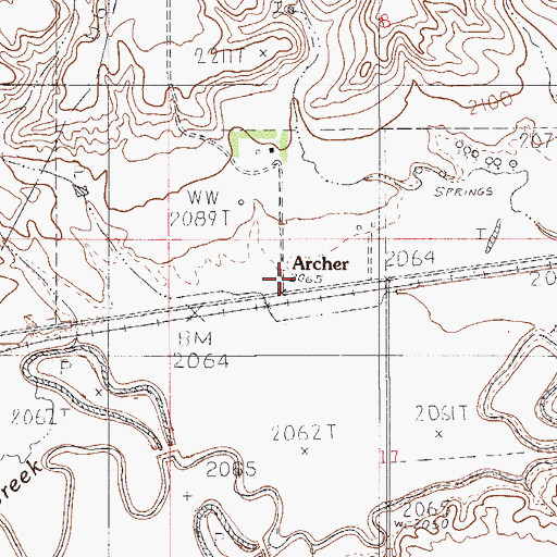 Topographic Map of Archer Lutheran Church (historical), MT