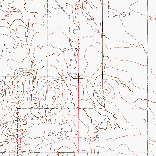 Topographic Map of Courtney School (historical), MT