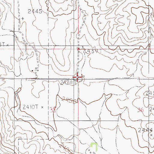 Topographic Map of Two Tree School (historical), MT