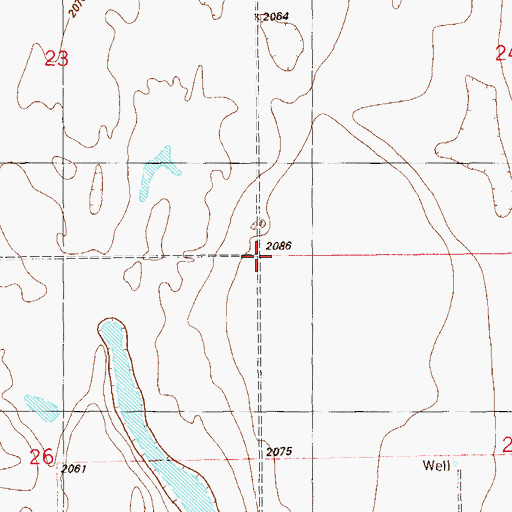 Topographic Map of Woodrow School (historical), MT