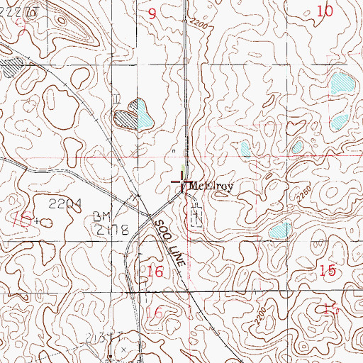 Topographic Map of McElroy School (historical), MT