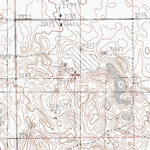 Topographic Map of Frog Springs Post Office (historical), MT