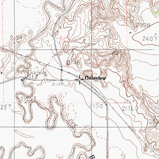 Topographic Map of Daleview (historical), MT