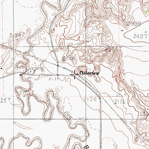 Topographic Map of Daleview Post Office (historical), MT