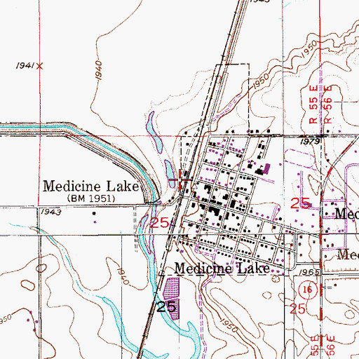Topographic Map of Olson Trading, MT