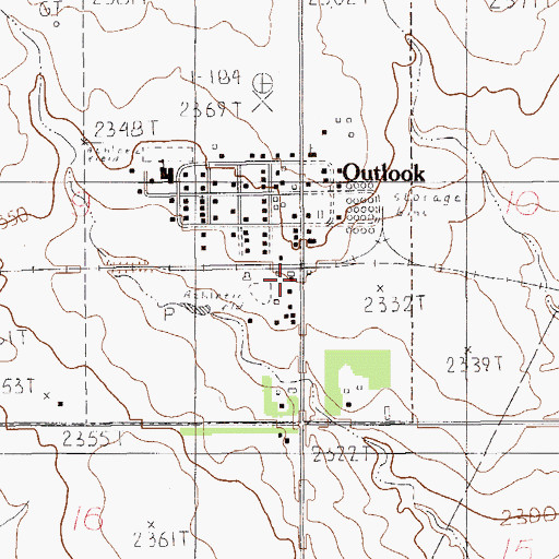 Topographic Map of Farmers Elevator Company of Outlook, MT