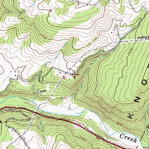 Topographic Map of Boggs School (historical), WV
