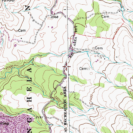 Topographic Map of Cave School (historical), WV