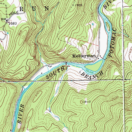 Topographic Map of Maple Dale School (historical), WV