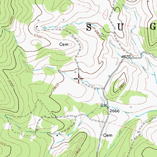 Topographic Map of Sanders Farm Spring, WV