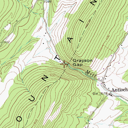 Topographic Map of Mill Run Spring, WV