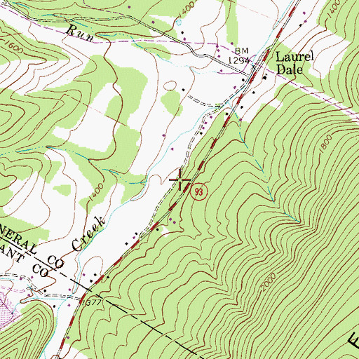 Topographic Map of Big Spring, WV