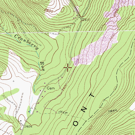 Topographic Map of Mineral County Spring, WV