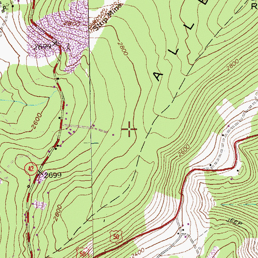 Topographic Map of Elk Garden Spring, WV