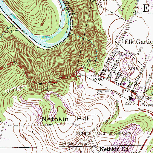 Topographic Map of Jones Spring, WV