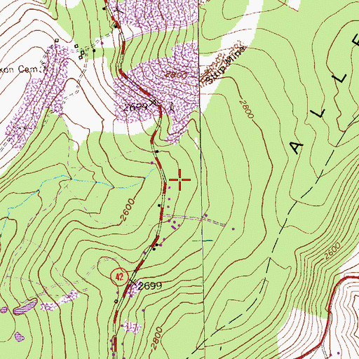 Topographic Map of Sand Spring, WV