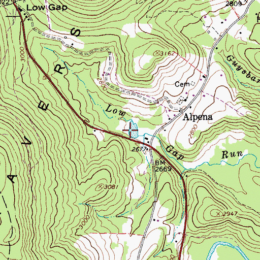 Topographic Map of Mark E Burke Spring, WV