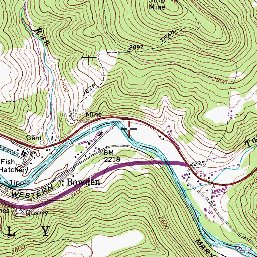 Topographic Map of North Spring, WV