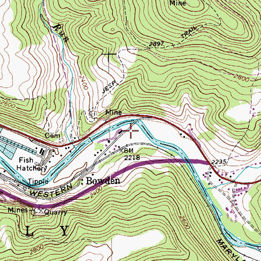 Topographic Map of South Spring, WV
