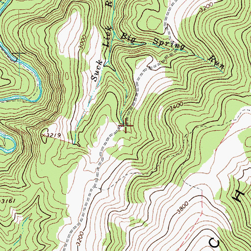 Topographic Map of Cunningham Spring, WV