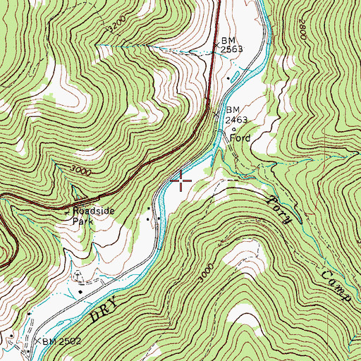 Topographic Map of George Tyson Farm Spring, WV