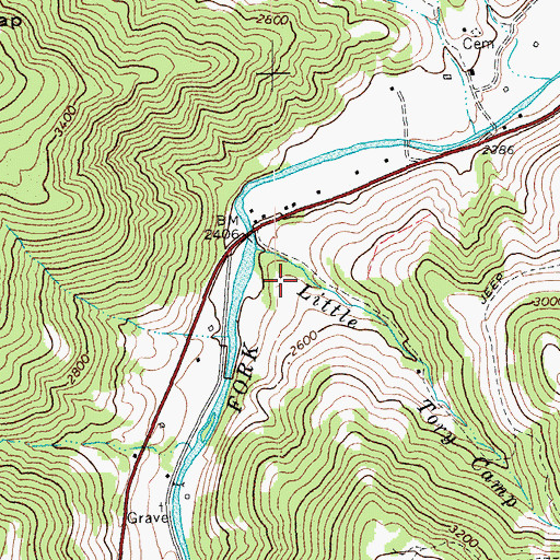 Topographic Map of Pershing Harman Farm Spring, WV