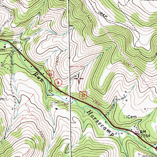 Topographic Map of Snoden Yokum Spring, WV