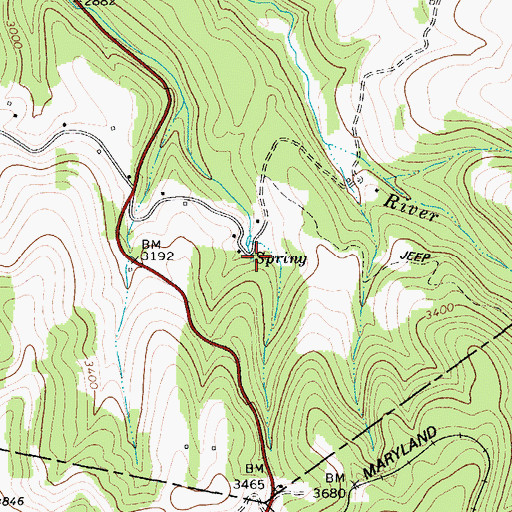Topographic Map of Colonel Samuel B Marshall Spring, WV