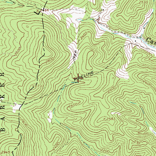 Topographic Map of Bryan Hamilton Spring, WV