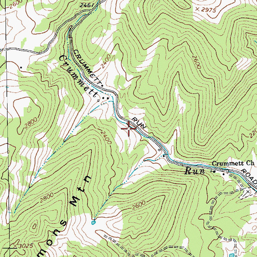 Topographic Map of Warren Rexrode Spring, WV