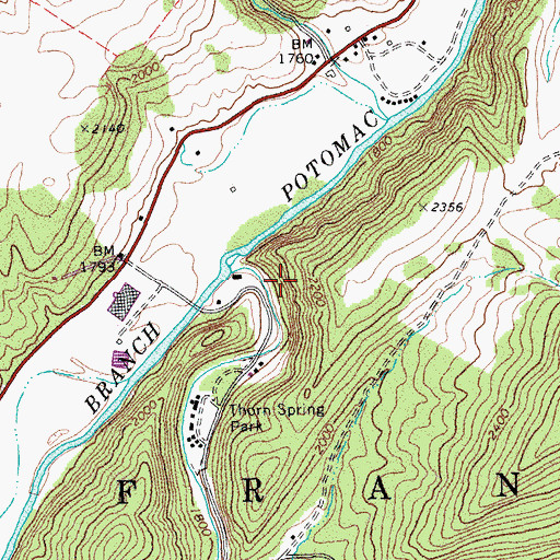 Topographic Map of Thorn Creek Spring, WV