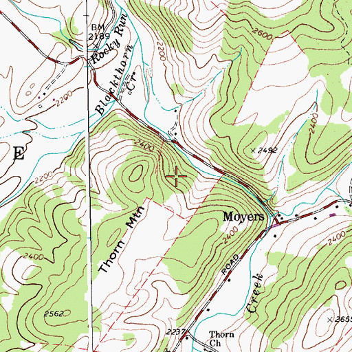 Topographic Map of Cave Spring, WV