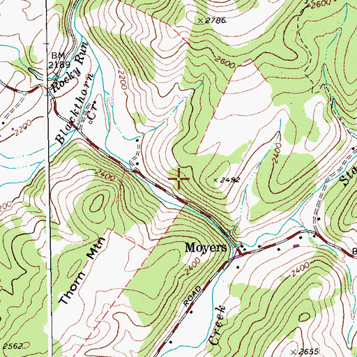Topographic Map of Harper Farm Spring, WV