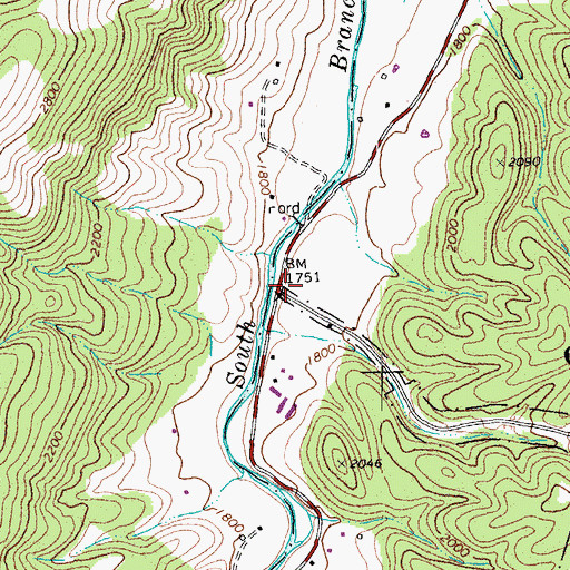 Topographic Map of Beaver Dam Spring, WV