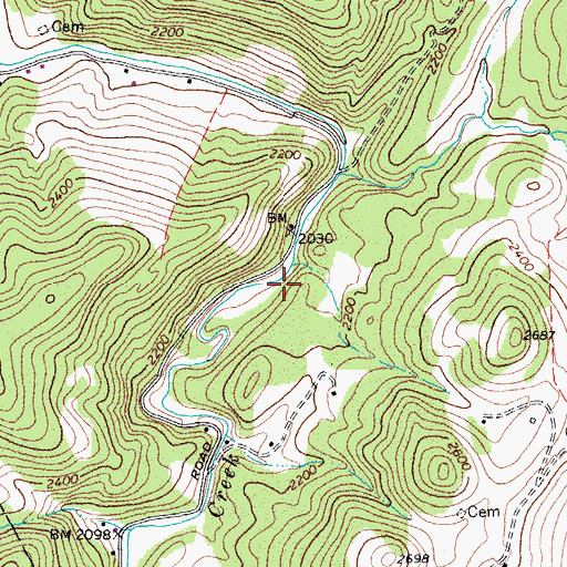 Topographic Map of Jamison Farm Spring, WV