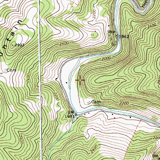Topographic Map of Hiner Farm Spring, WV