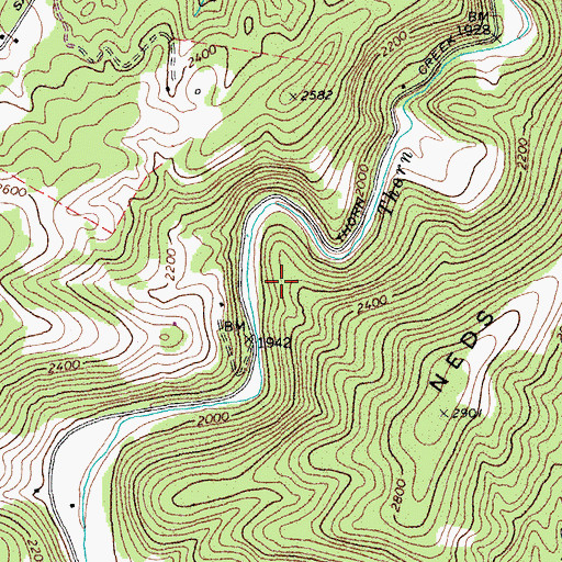 Topographic Map of Rexrode Spring, WV