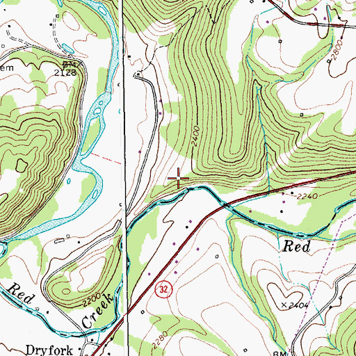 Topographic Map of Flat Top School (historical), WV