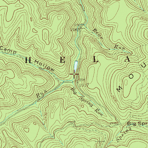 Topographic Map of Elklick Run Spring, WV