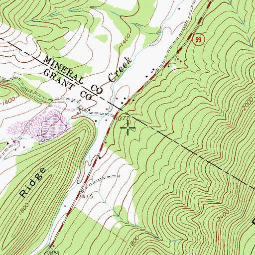 Topographic Map of Lemons Spring, WV