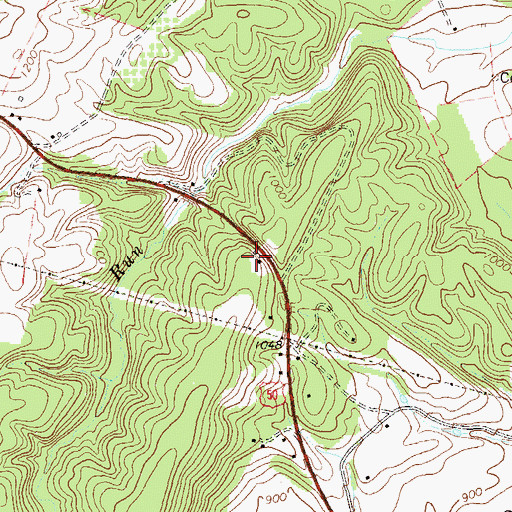 Topographic Map of Harding Spring, WV