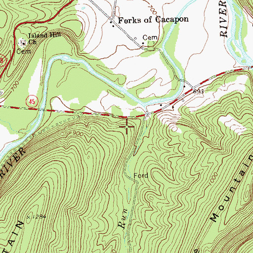 Topographic Map of Linnie Hiett Spring, WV