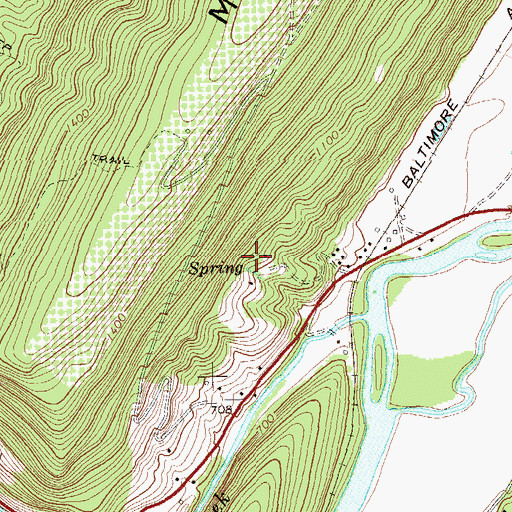 Topographic Map of Paul Williams Spring, WV