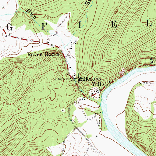 Topographic Map of Raven Rock Spring, WV