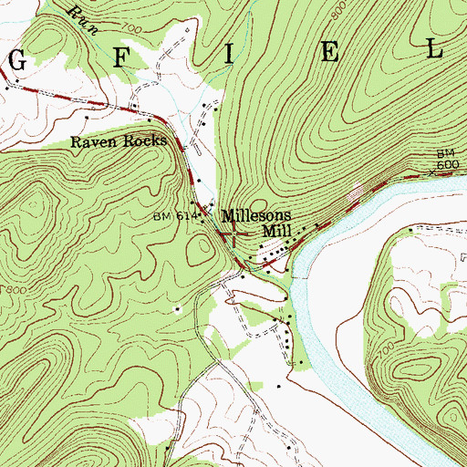 Topographic Map of Springfield Spring, WV